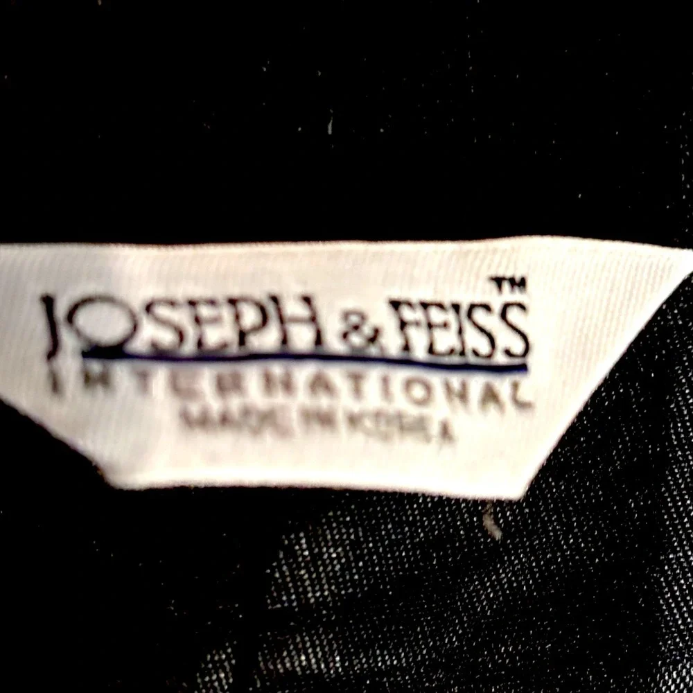 Joseph & Feiss Mens 100% Wool 2 Piece Suit Black 48 Short 46 Waist RN 77219 READ